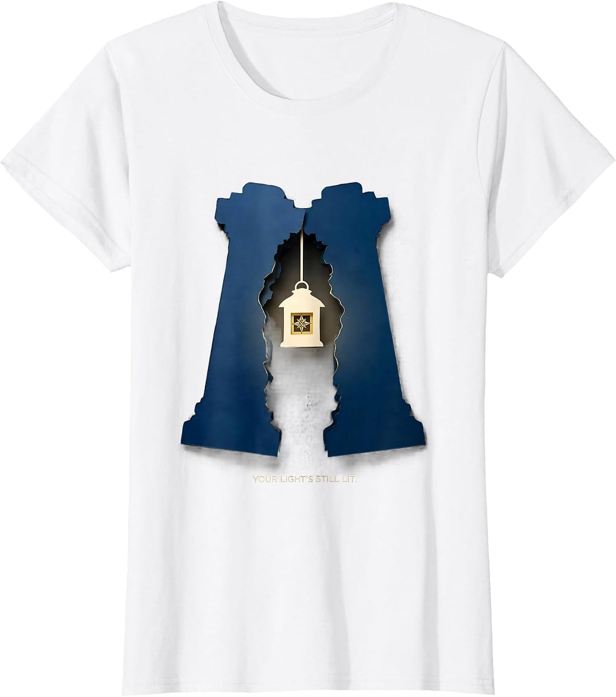 Women's Your Light's Still Lit Masonic Square Compass Freemason T-Shirt - White