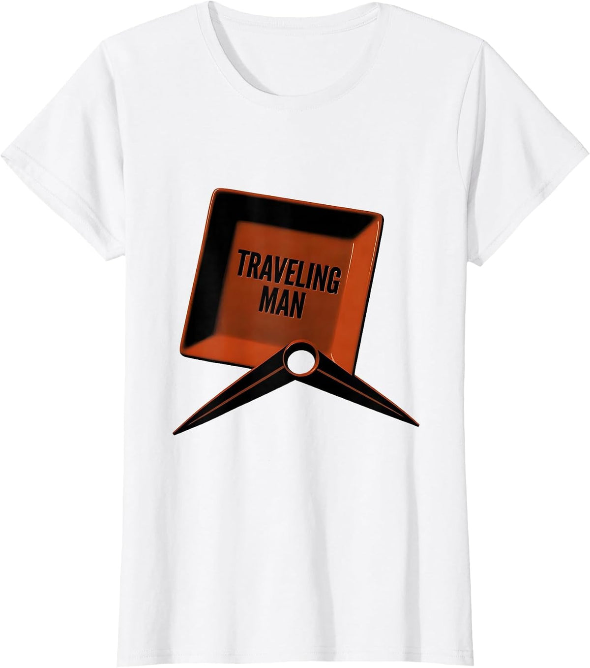Traveling Man Minimalist Freemason Square And Compass T-Shirt - White