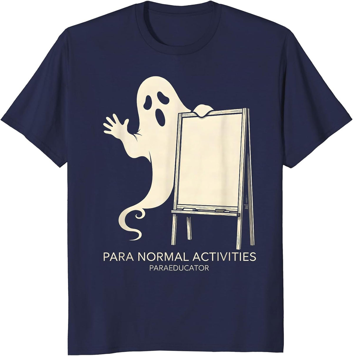 Para Normal Activities Paraeducator Ghost Halloween SpEd T-Shirt - Navy Blue