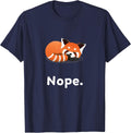 Nope Red Panda Bear Bears Nap Sleeping Pajama Nightgown T-Shirt - Navy Blue