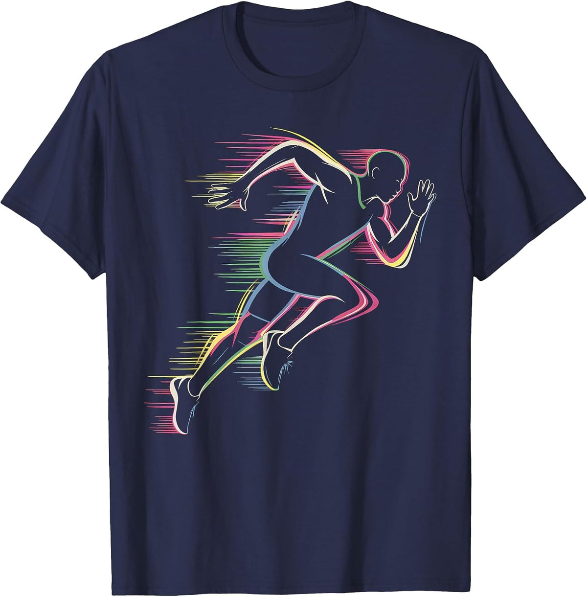 Sprinter Track and Field Runner Running Marathon Idea T-Shirt - Navy Blue