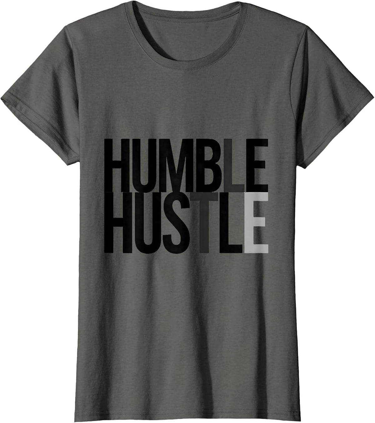 Women's Humble Hustle Funny Gym Rat Gifts T-Shirt - Asphalt Grey