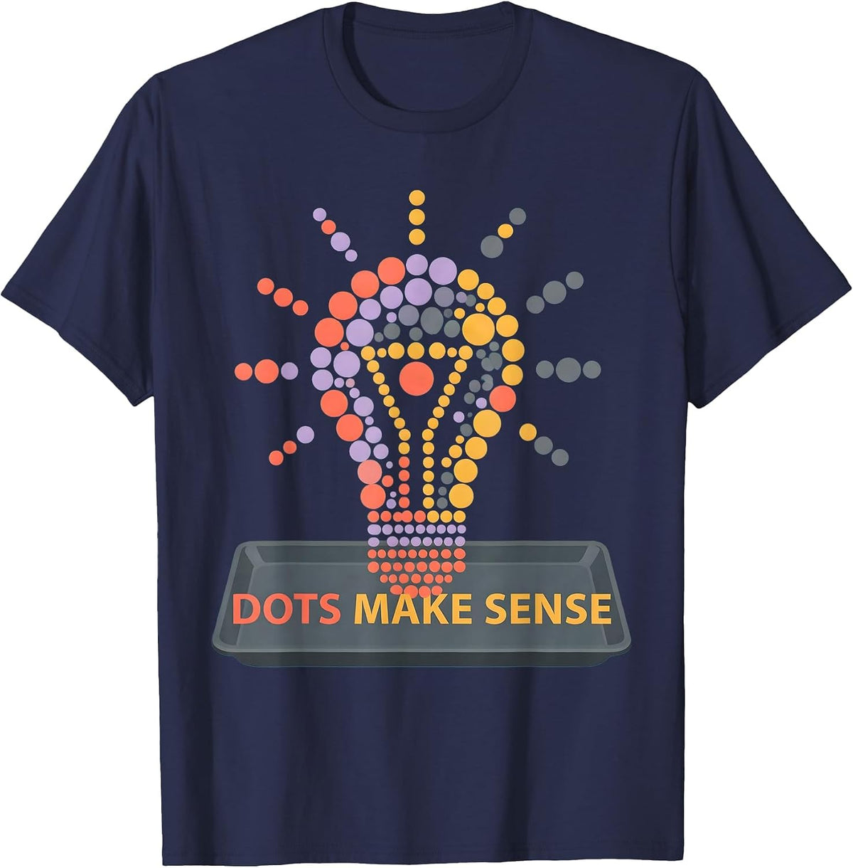 Men's Dots Make Sense Graphic Design T-Shirt - Navy Blue