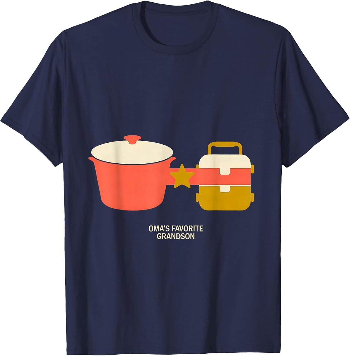 Men's Oma's Favorite Grandson Midcentury Modern Family Pride T-Shirt - Navy Blue