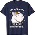 Nap Lover Scent Hound Owner Pup My Official Beagle Sleeping T-Shirt - Navy Blue