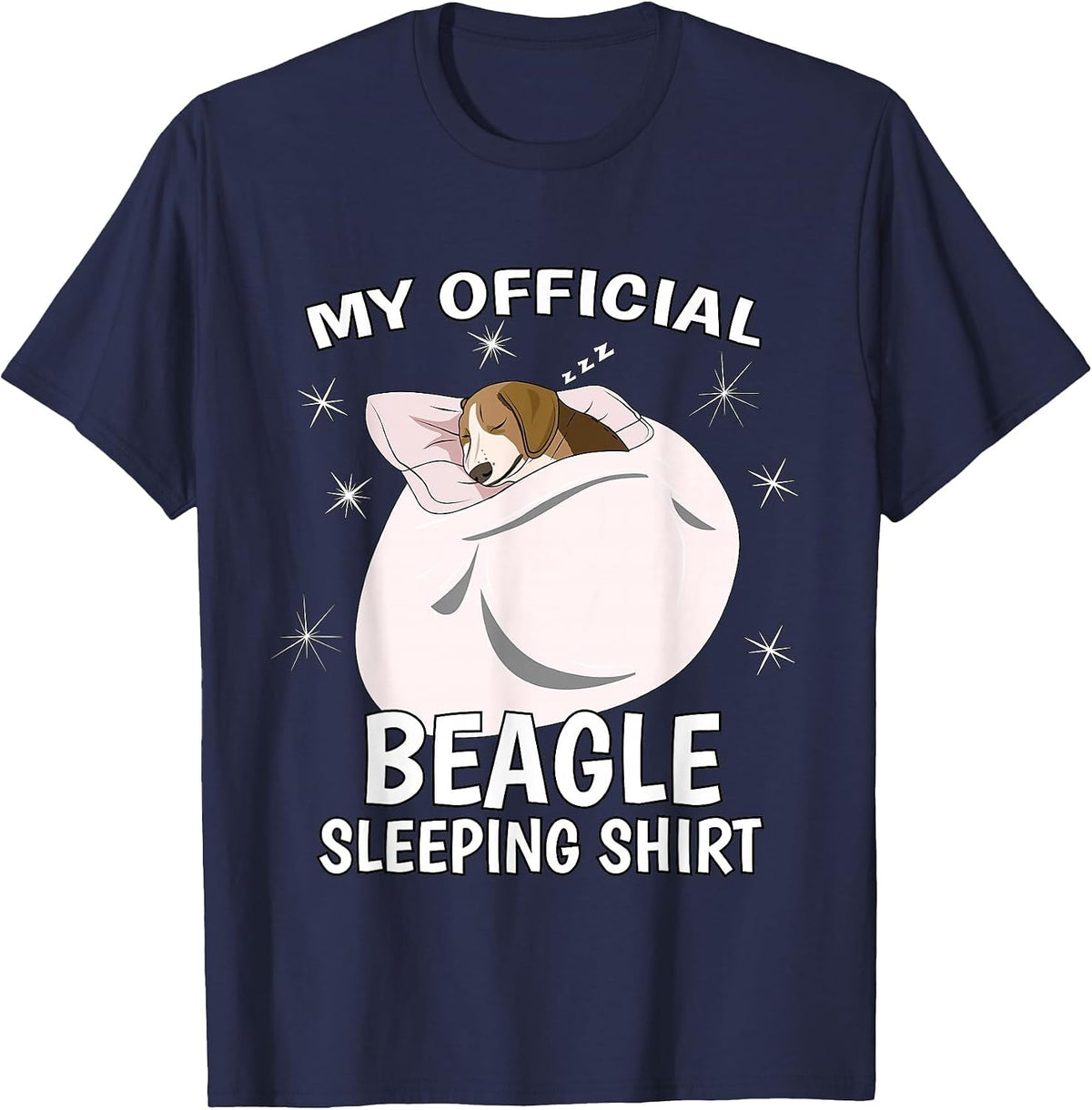 Nap Lover Scent Hound Owner Pup My Official Beagle Sleeping T-Shirt - Navy Blue