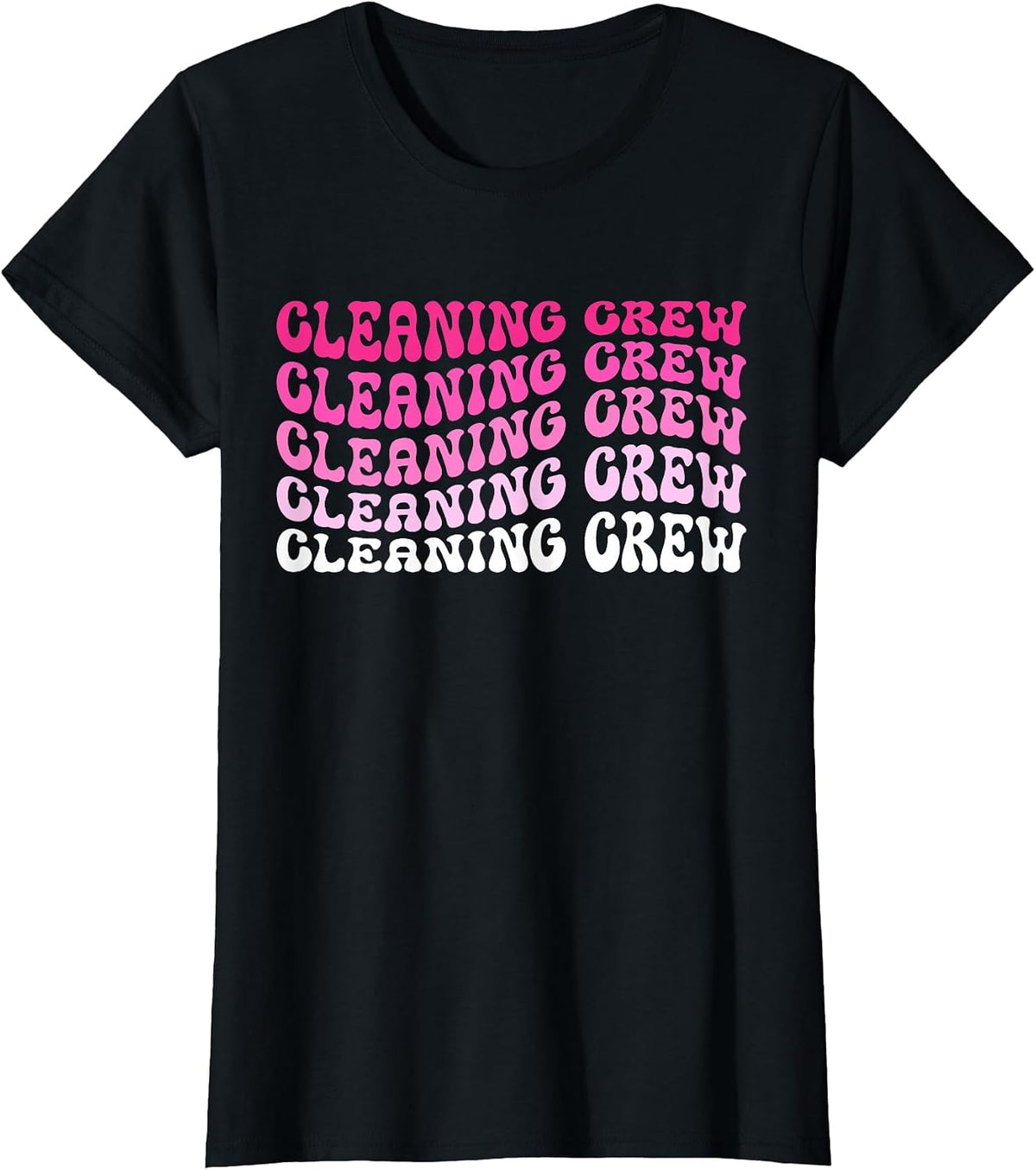 Cleaning Crew Women Custodian Clean Team T-Shirt - Black