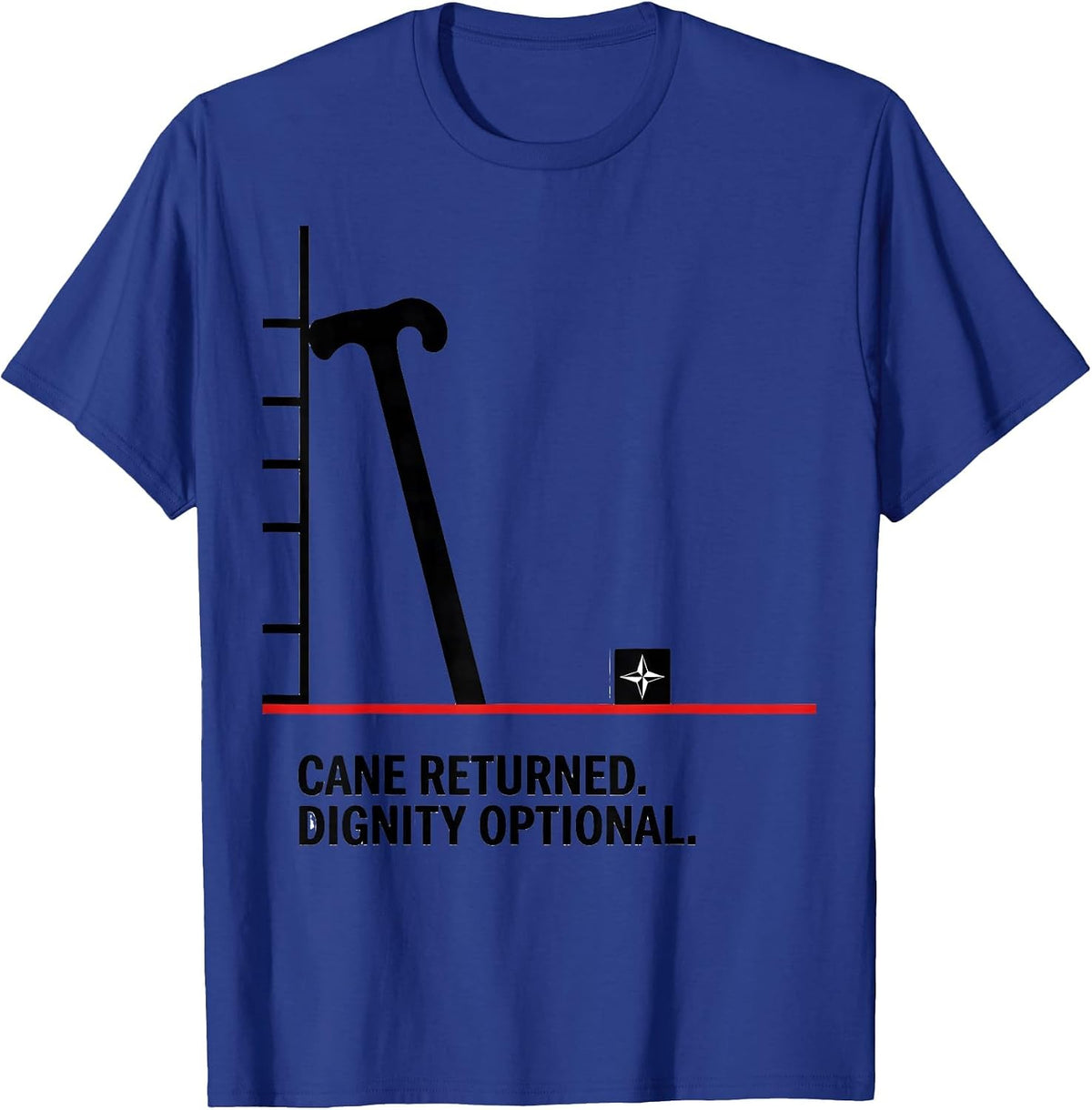Cane Returned Dignity Optional Freemason Square And Compass T-Shirt - Royal Blue