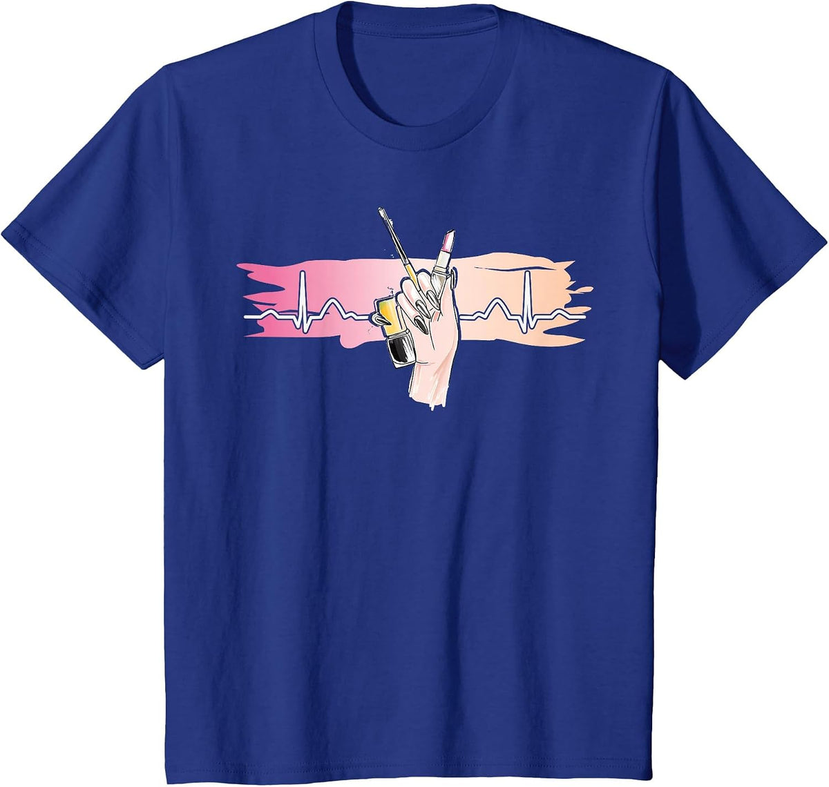 Heartbeat Naildesign Nail Salon Nail Tech T-Shirt - Royal Blue