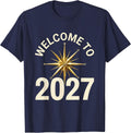 Welcome To 2027 Festive New Year’s Eve Party Celebration T-Shirt - Navy Blue