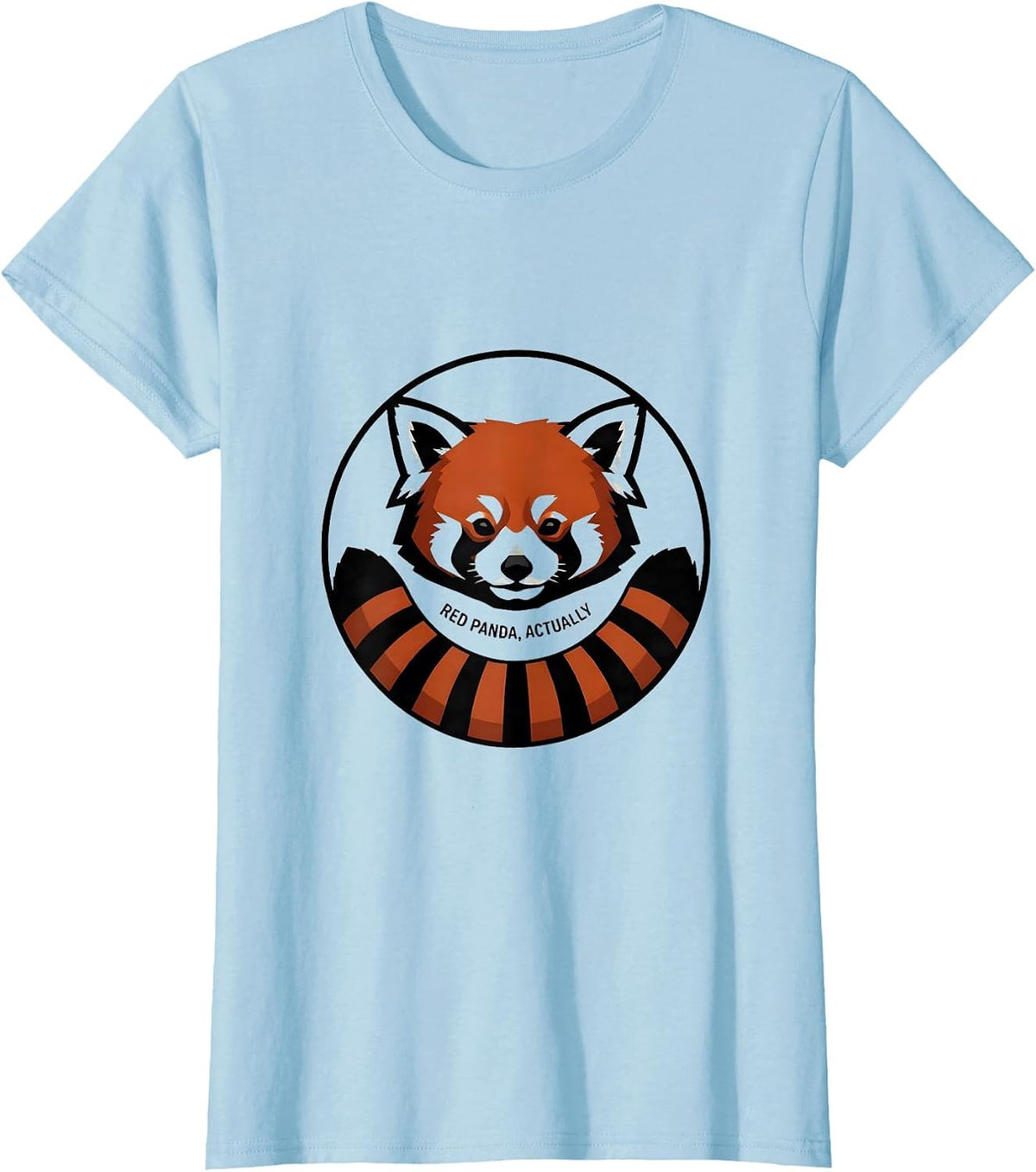 Women's Red Panda, Actually Funny Cute Panda Lover Humor T-Shirt - Baby Blue