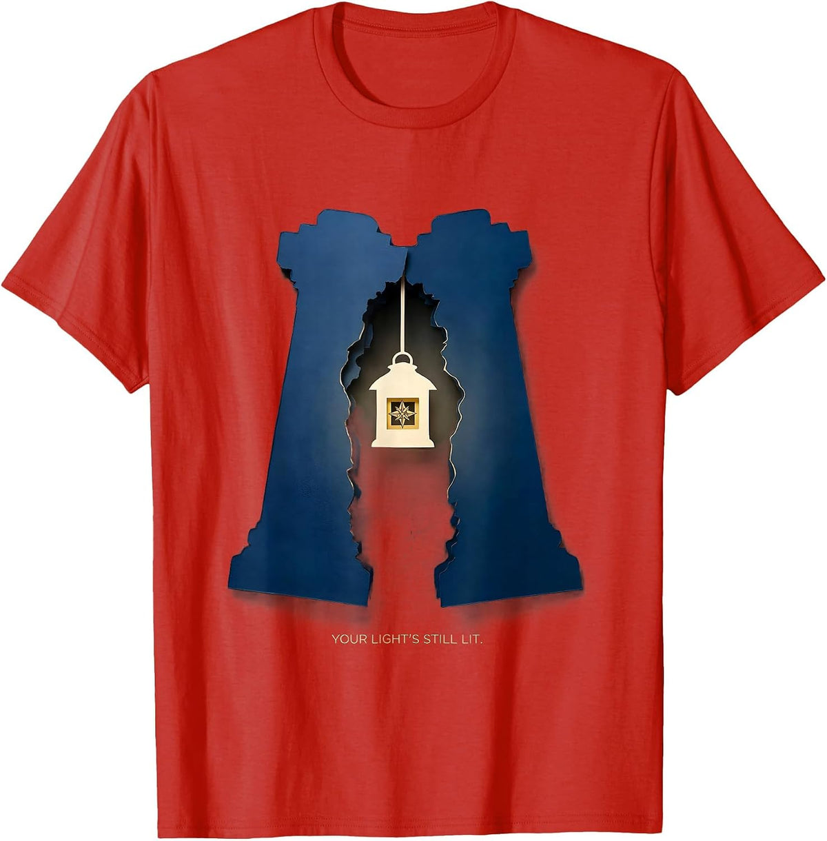 Men's Your Light's Still Lit Masonic Square Compass Freemason T-Shirt - Red