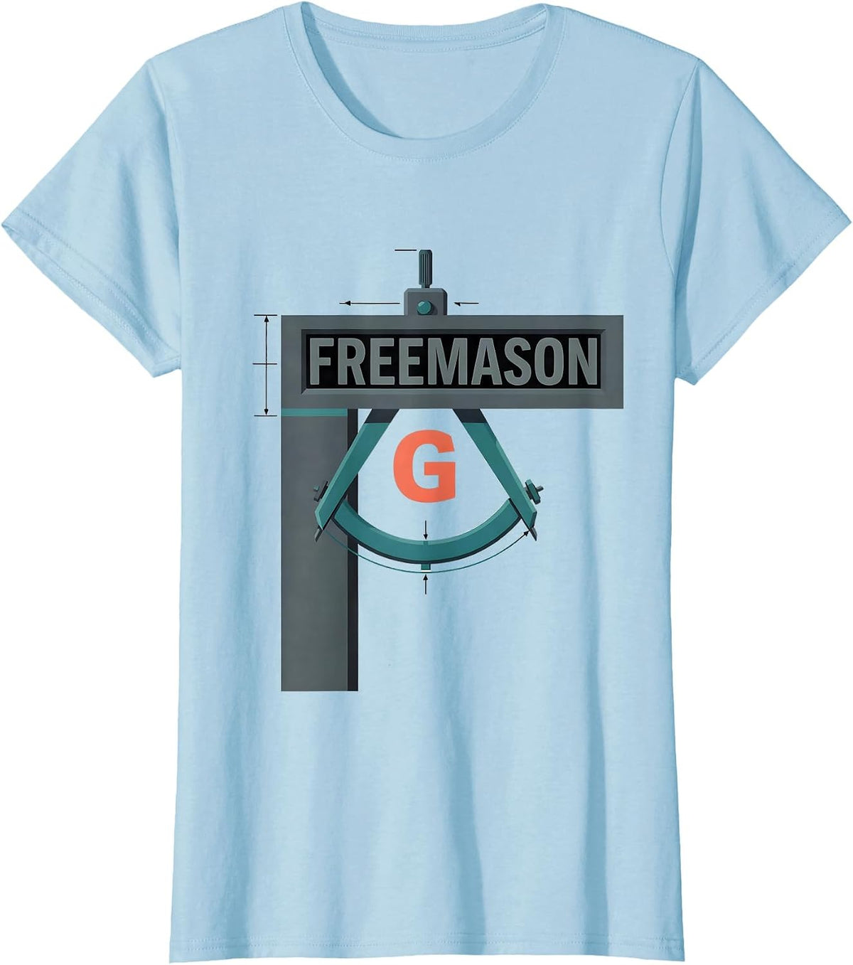 Women's Freemason Square And Compass Fraternal Pride Masonic Gift T-Shirt - Baby Blue