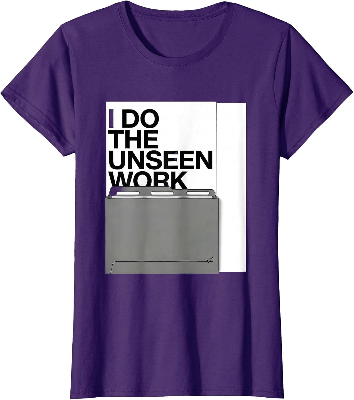 Women's I Do The Unseen Work Social Worker Appreciation groovy T-Shirt - Purple