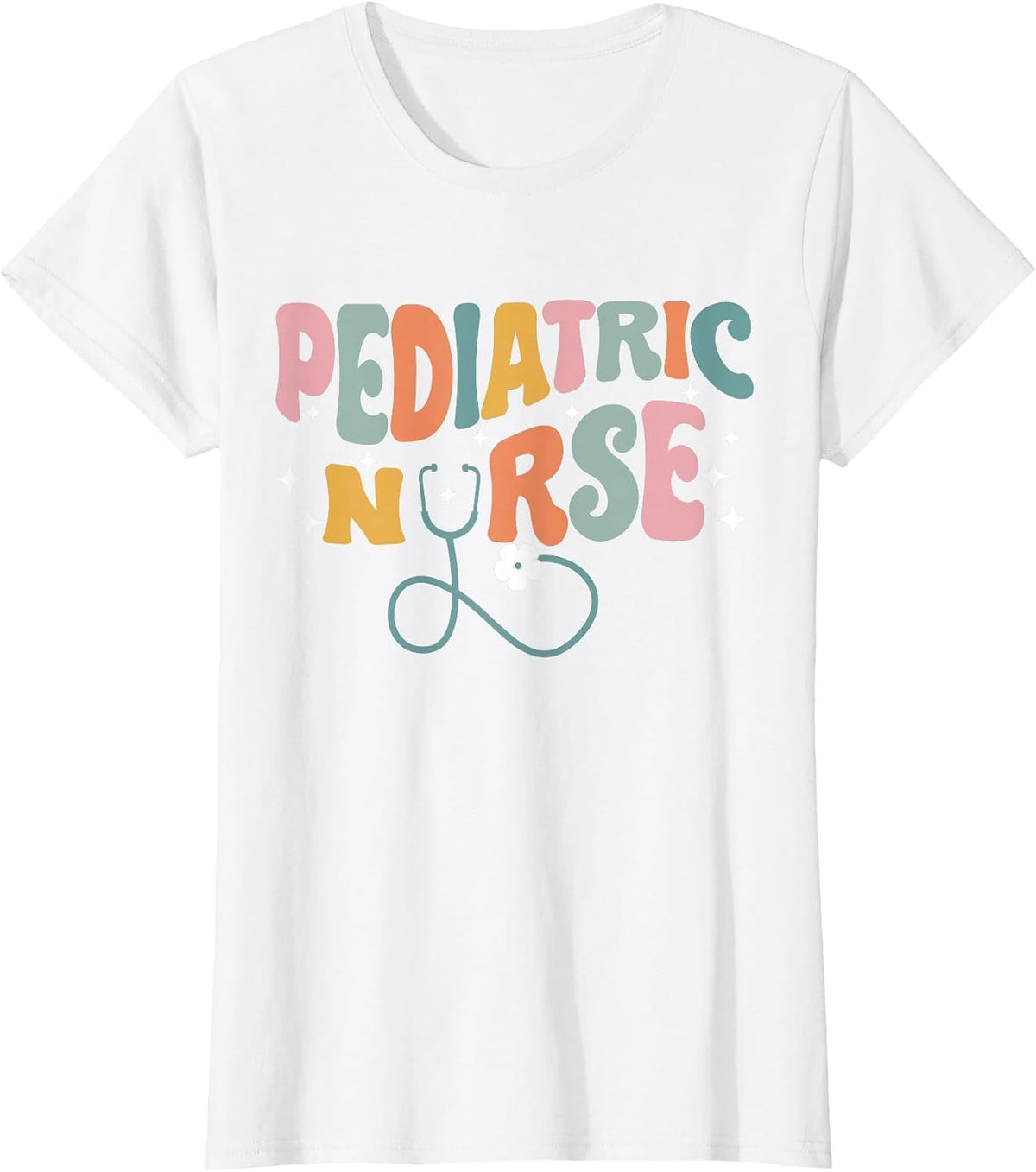 Pediatric Nurse Groovy Nursing School NICU Nurse RN Grad T-Shirt - White