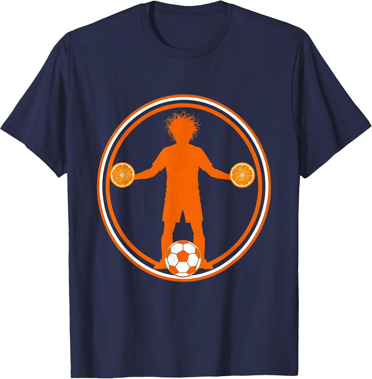 Soccer Dad Orange Slices Graphic Tee T-Shirt - Navy Blue