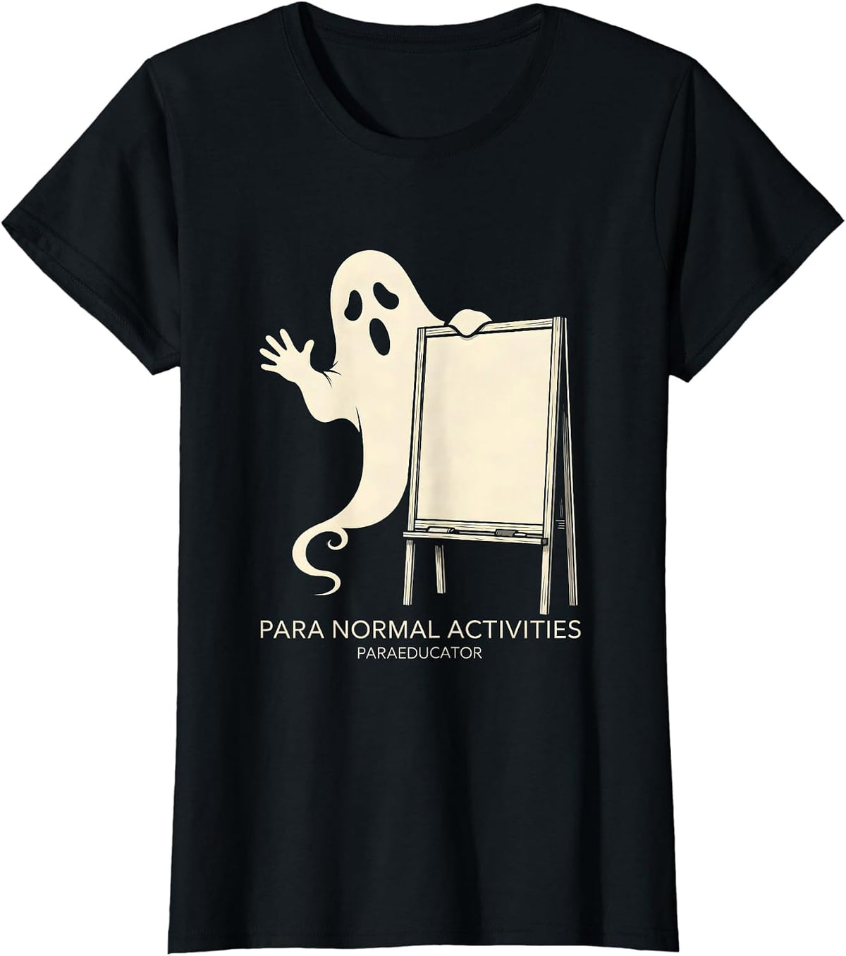 Para Normal Activities Paraeducator Ghost Halloween SpEd T-Shirt - Black
