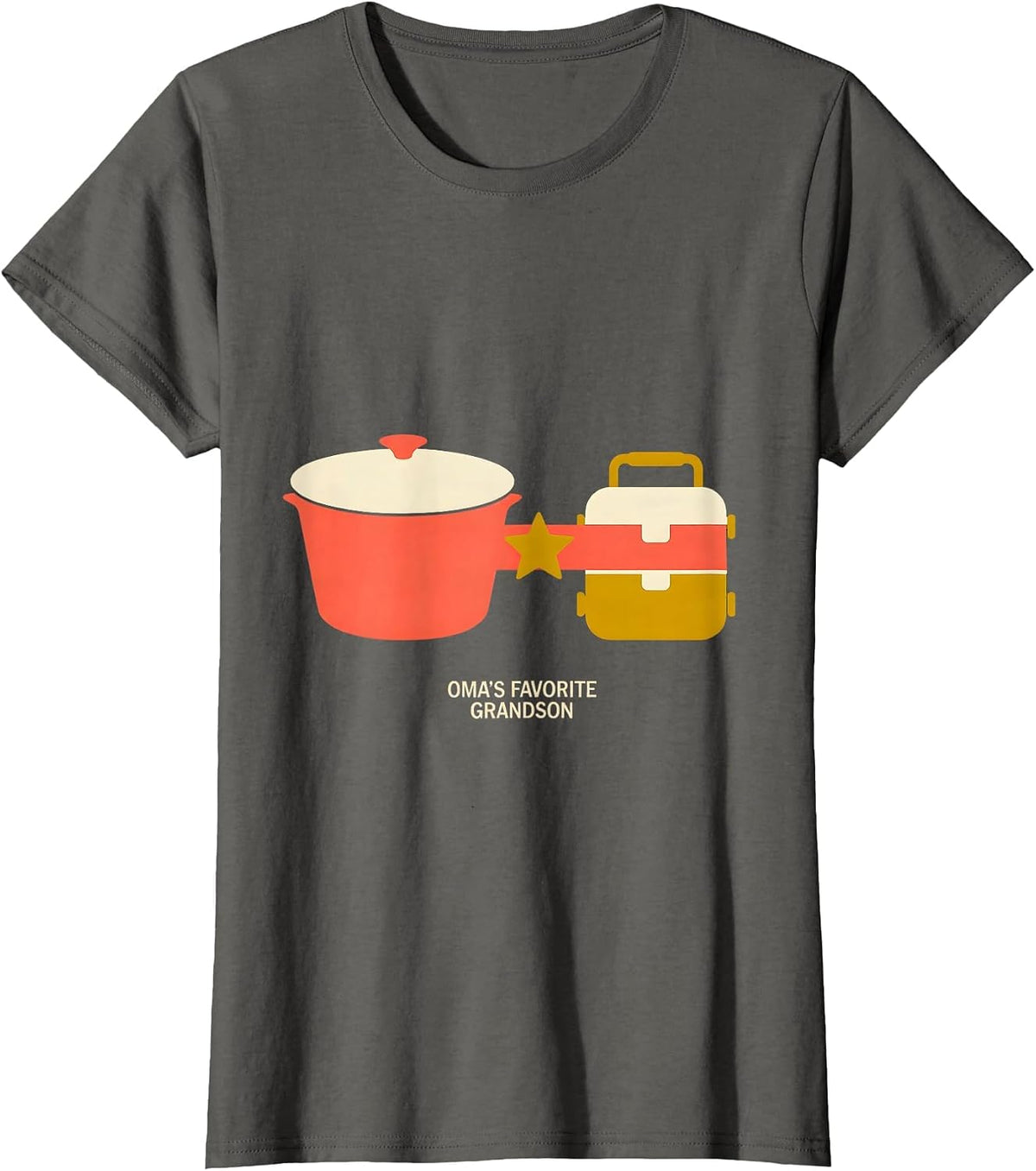Women's Oma's Favorite Grandson Midcentury Modern Family Pride T-Shirt - Asphalt Grey