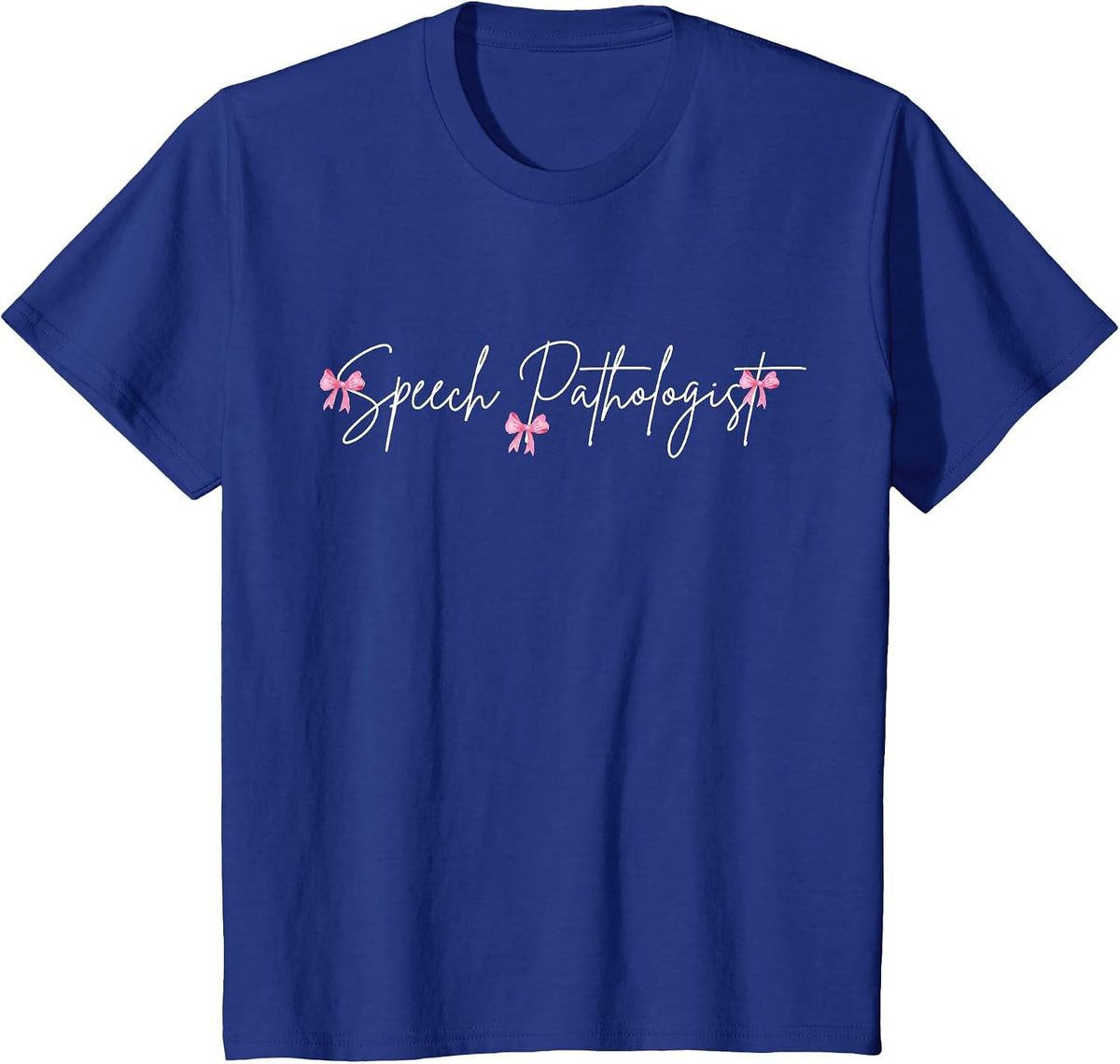 Coquette Bow Speech Language Pathologist SLP Women T-Shirt - Royal Blue