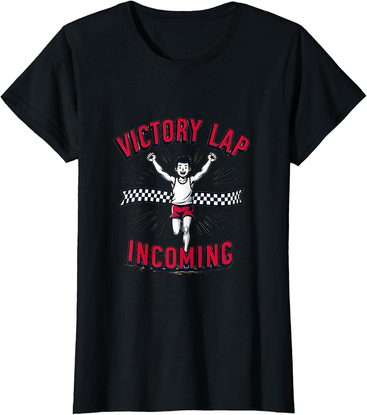 Victory Lap Incoming Field Day Graphic Design T-Shirt - Black