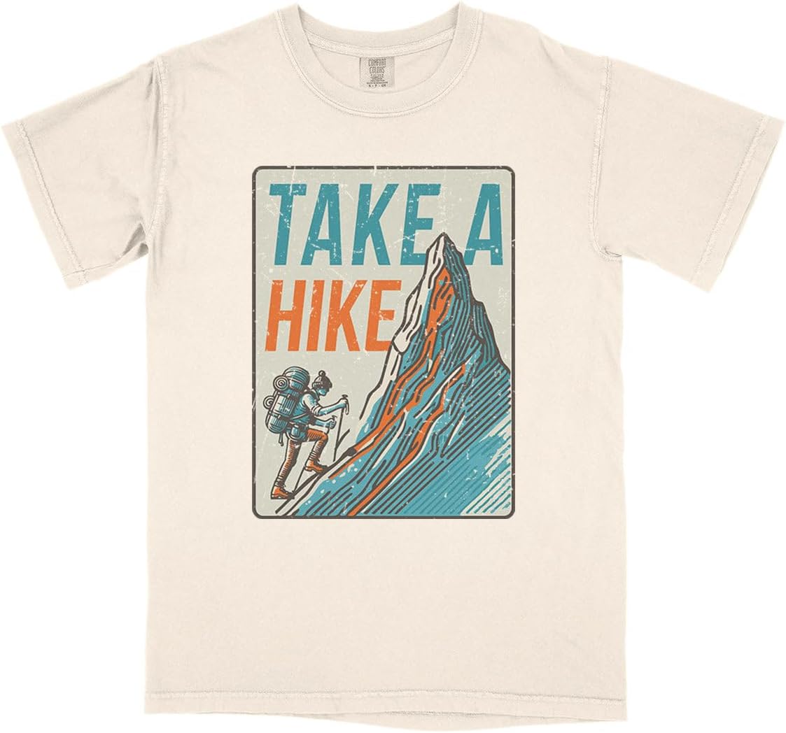 Take a Hike Mountain Comfort Colors Short Sleeve Tee Unisex - Ivory