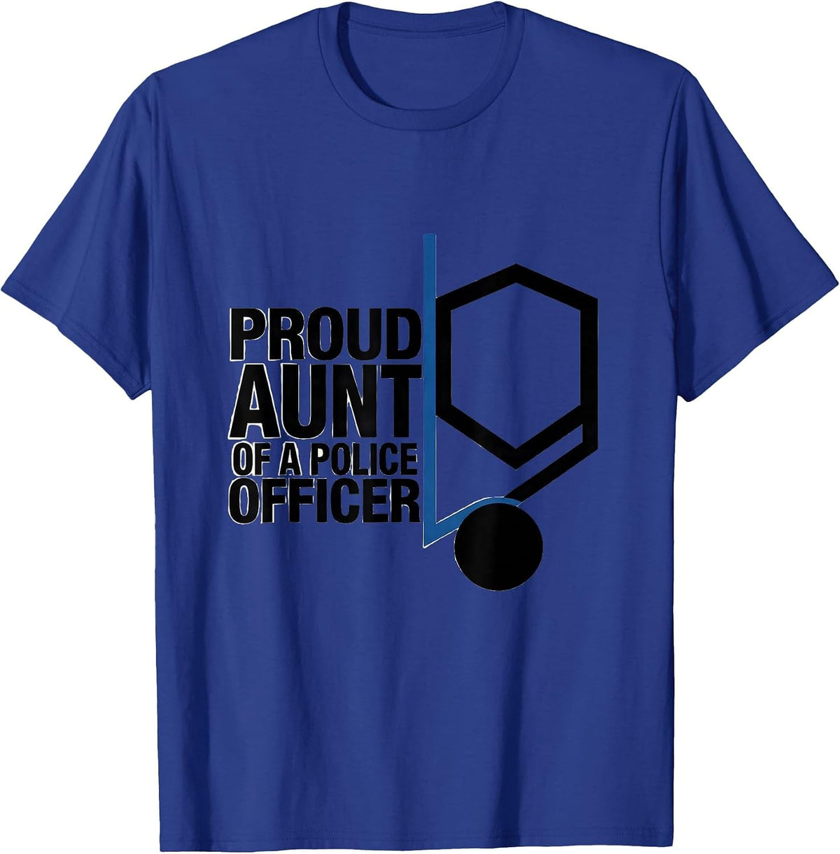 Men's Proud Aunt Of A Police Officer Thin Blue Line Family Tribute T-Shirt - Royal Blue