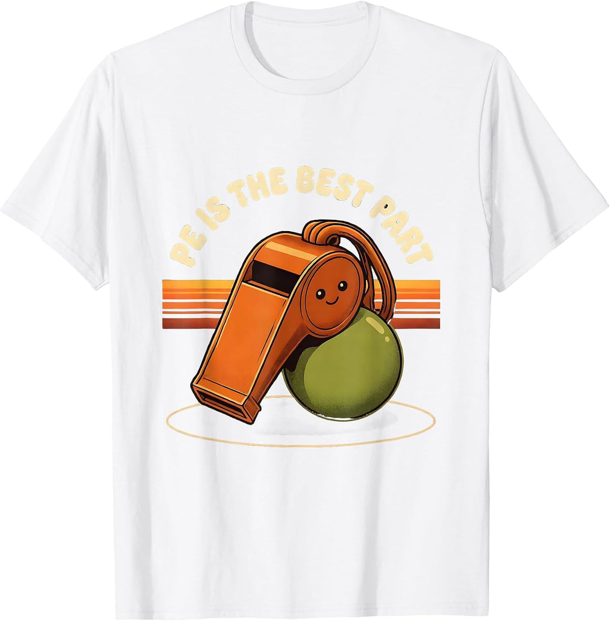 Men's PE Is The Best Part Retro 70s PE Teacher Back To School T-Shirt - White