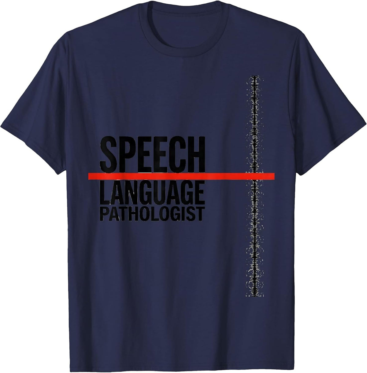 Men's Speech Language Pathologist Retro Floral SLP Professional T-Shirt - Navy Blue