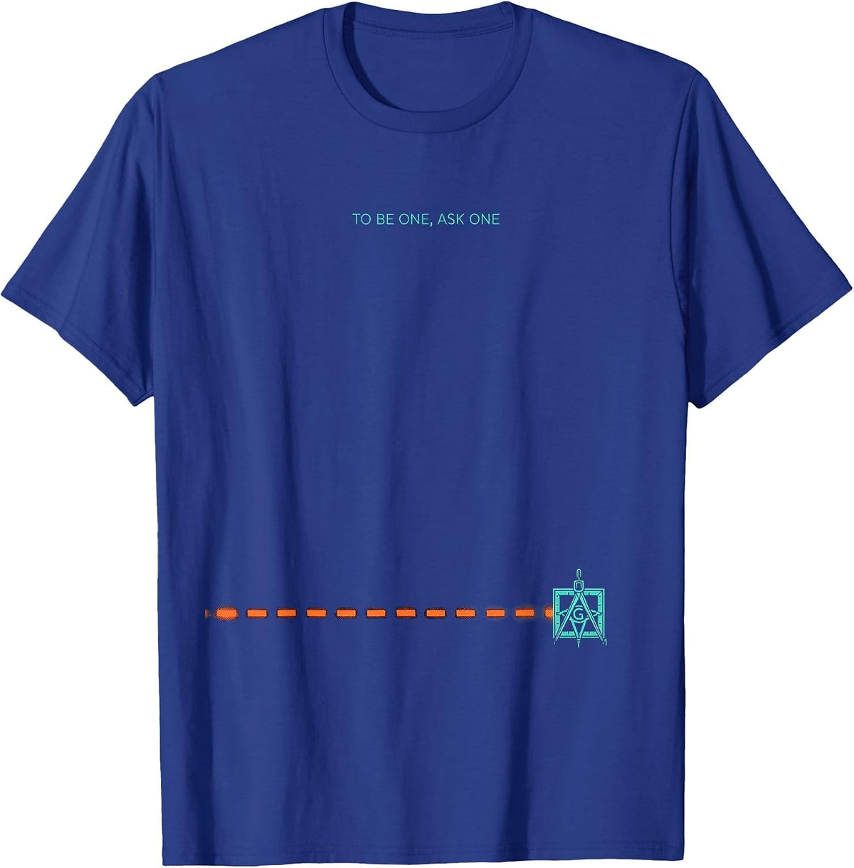 To Be One Ask One Risograph Freemason Square Compass T-Shirt - Royal Blue