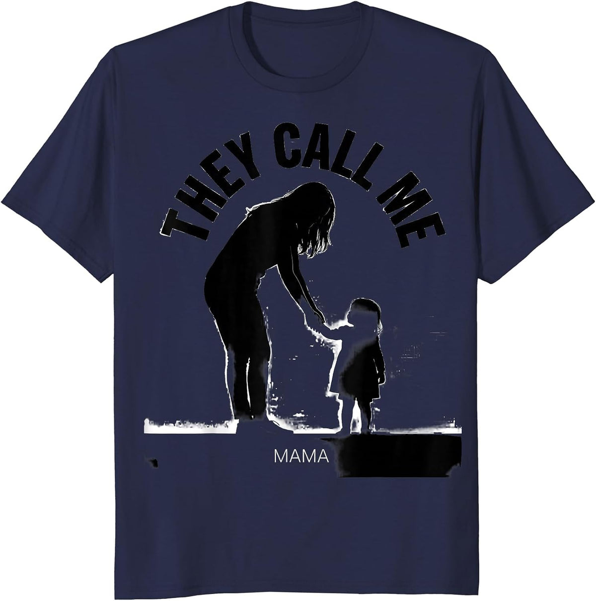 Men's They Call Me Mama Minimalist Family Role Gift T-Shirt - Navy Blue