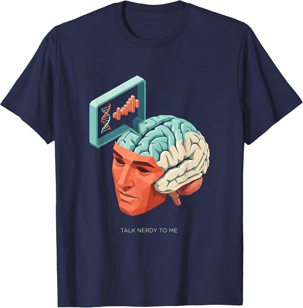 Men's Talk Nerdy To Me Speech Therapy Design T-Shirt - Navy Blue
