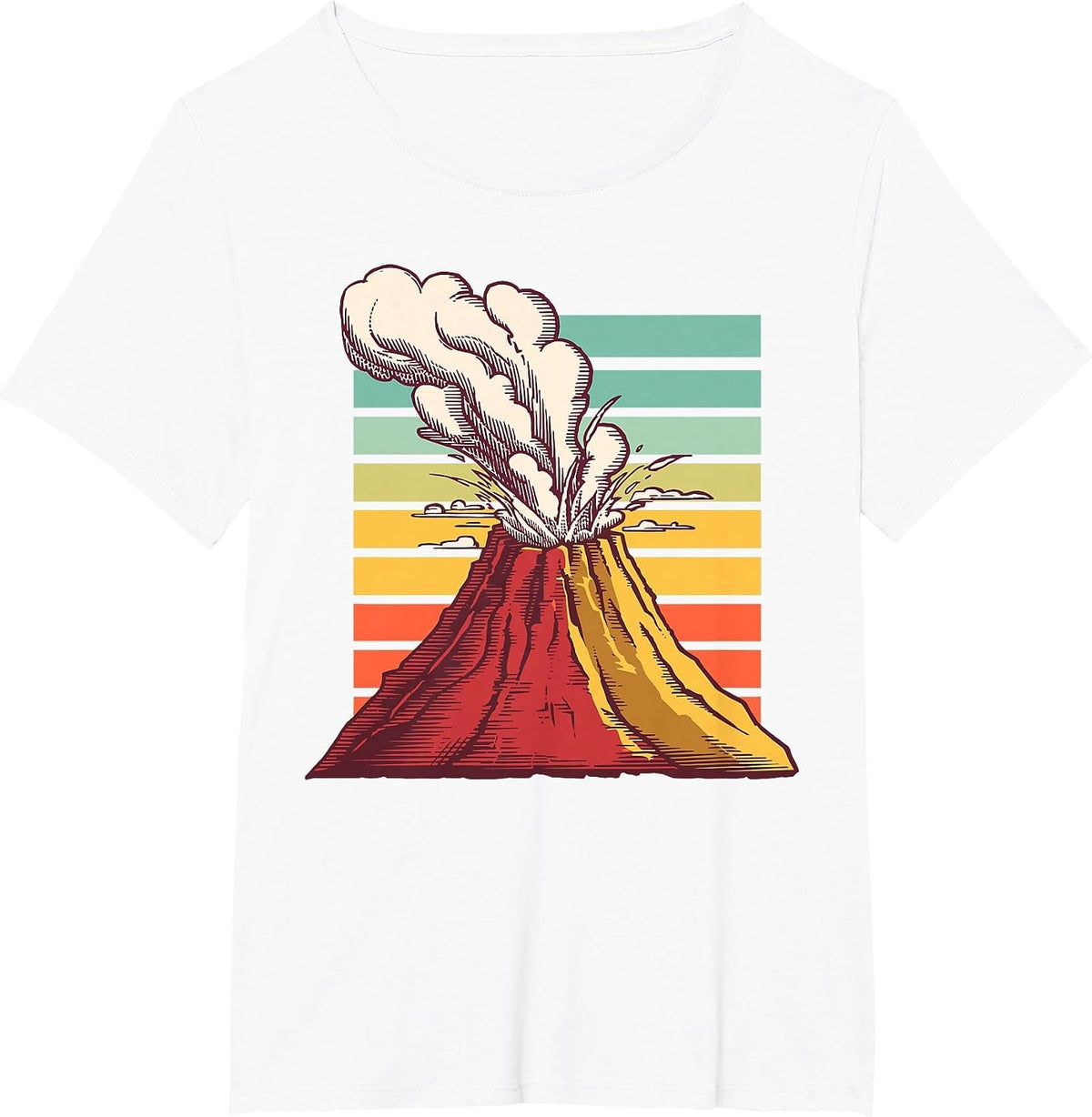Cool Volcano Art for Men Women Kids Geology Volcano Lover T-Shirt - White