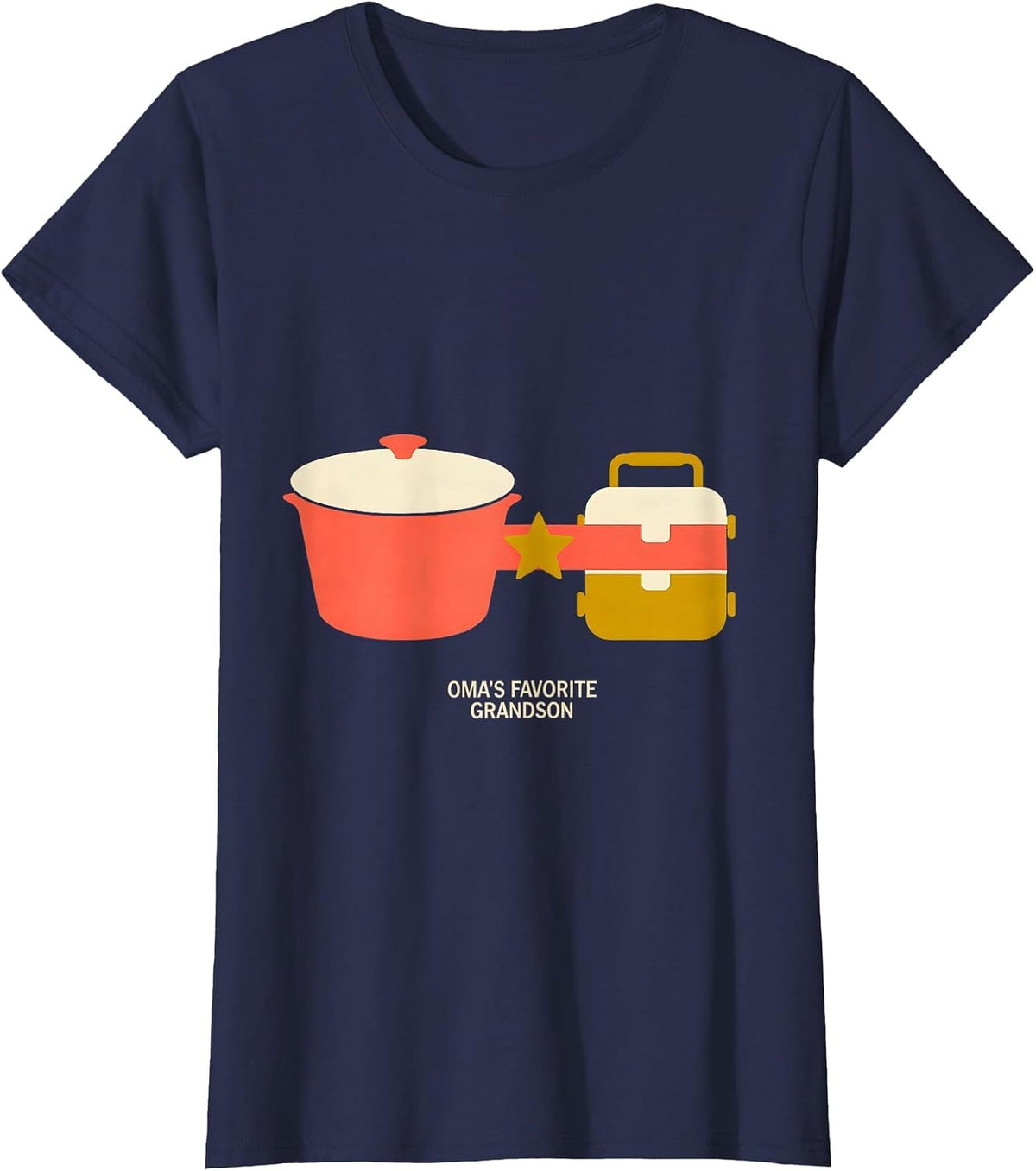 Women's Oma's Favorite Grandson Midcentury Modern Family Pride T-Shirt - Navy Blue