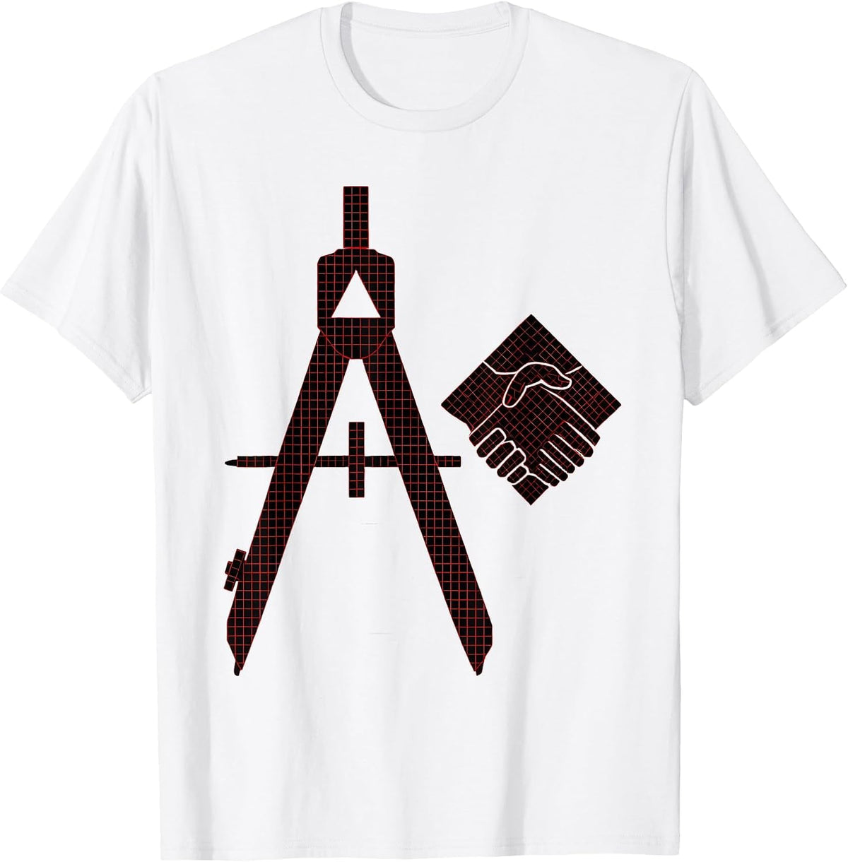 Men's Square and Compass Freemason Masonic Fraternal Pride T-Shirt - White