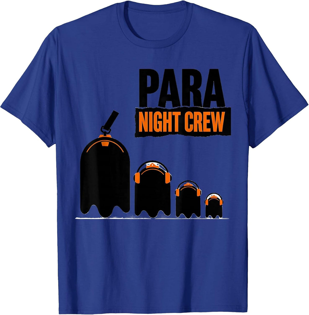 Para Night Crew Brutalist Ghost Para Paraeducator Halloween T-Shirt - Royal Blue