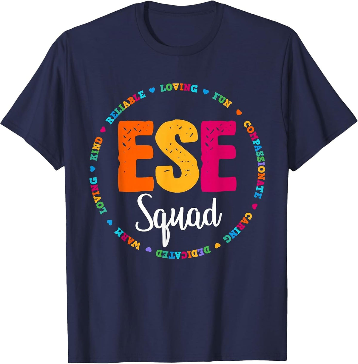 Matching ESE Squad First Last Day Team Teacher Student Tribe T-Shirt - Navy Blue