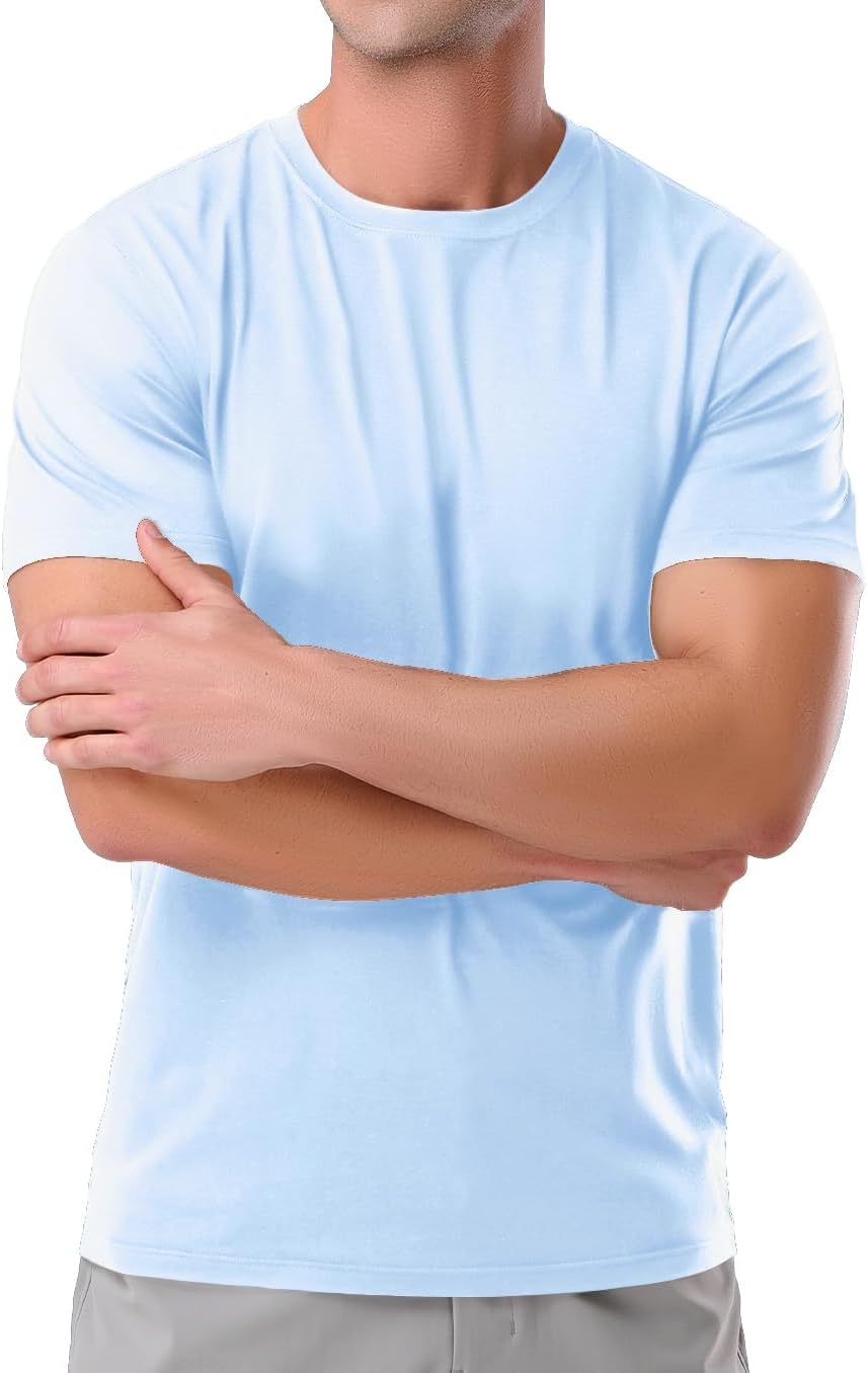 Pioneer Camp Mens Tshirts Cotton Short Sleeve Crew Neck Heavyweight - Ice Blue 1