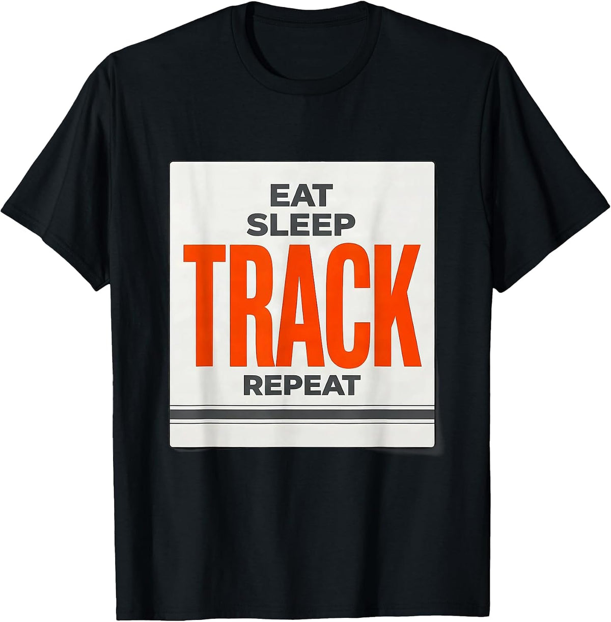 Men's Eat Sleep Track Repeat Funny Track & Field Runner Gift T-Shirt - Black