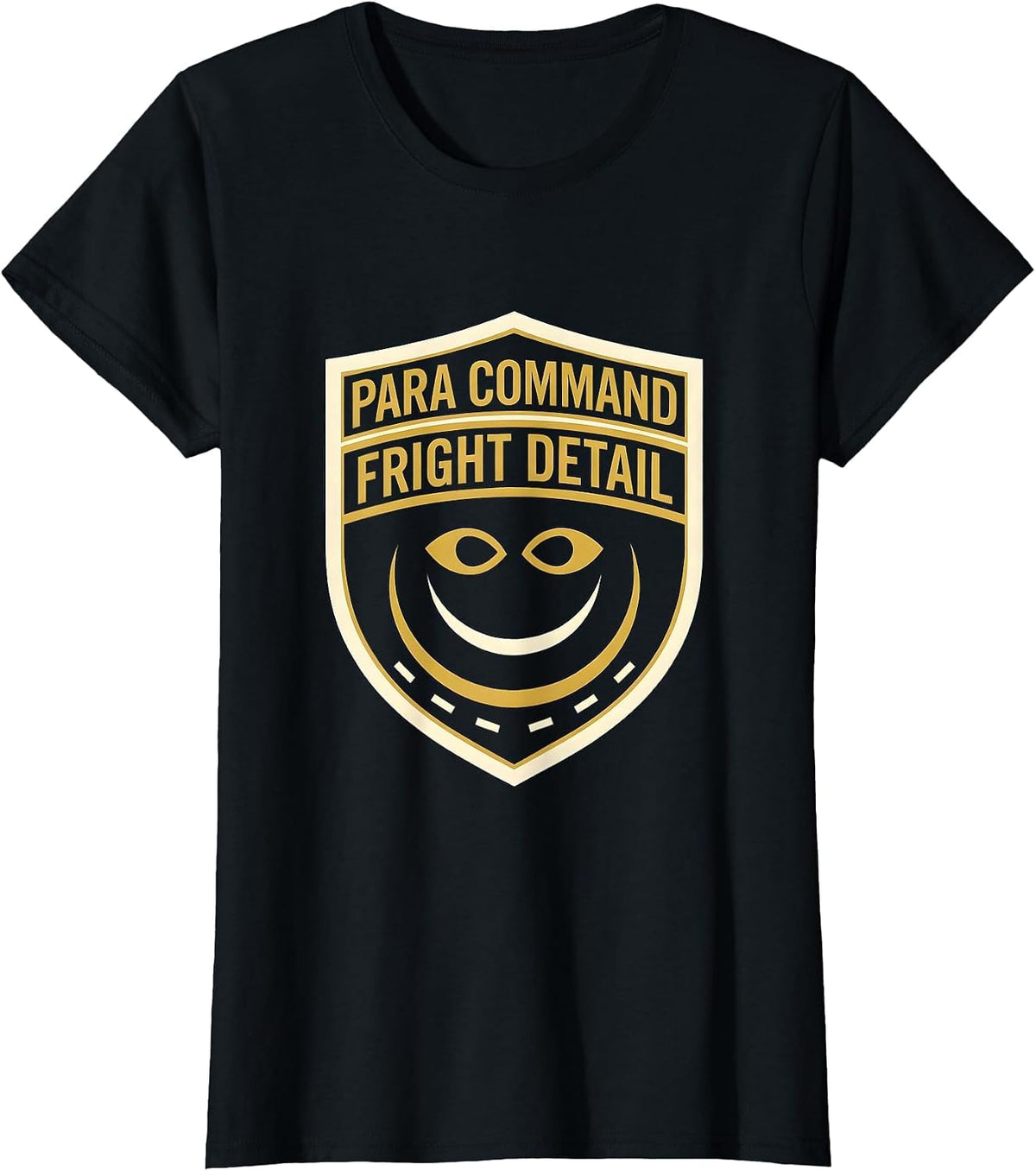 Para Command Fright Detail Emblem Paraeducator Halloween T-Shirt - Black
