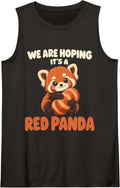 Women's Pregnancy Announcement - Red Panda Sleeveless Tank Top - As Pictured