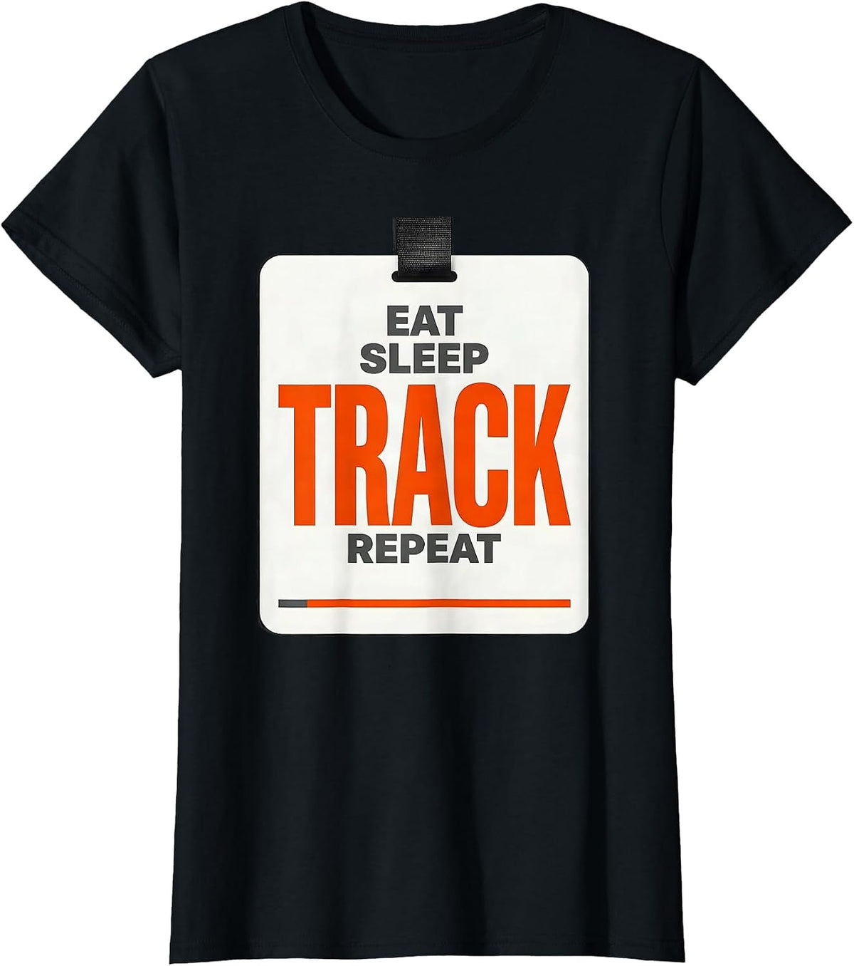 Eat Sleep Track Repeat Funny Track & Field Runner Gift T-Shirt - Black