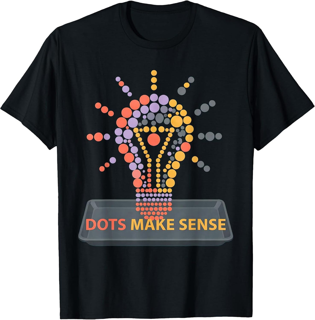 Men's Dots Make Sense Graphic Design T-Shirt - Black