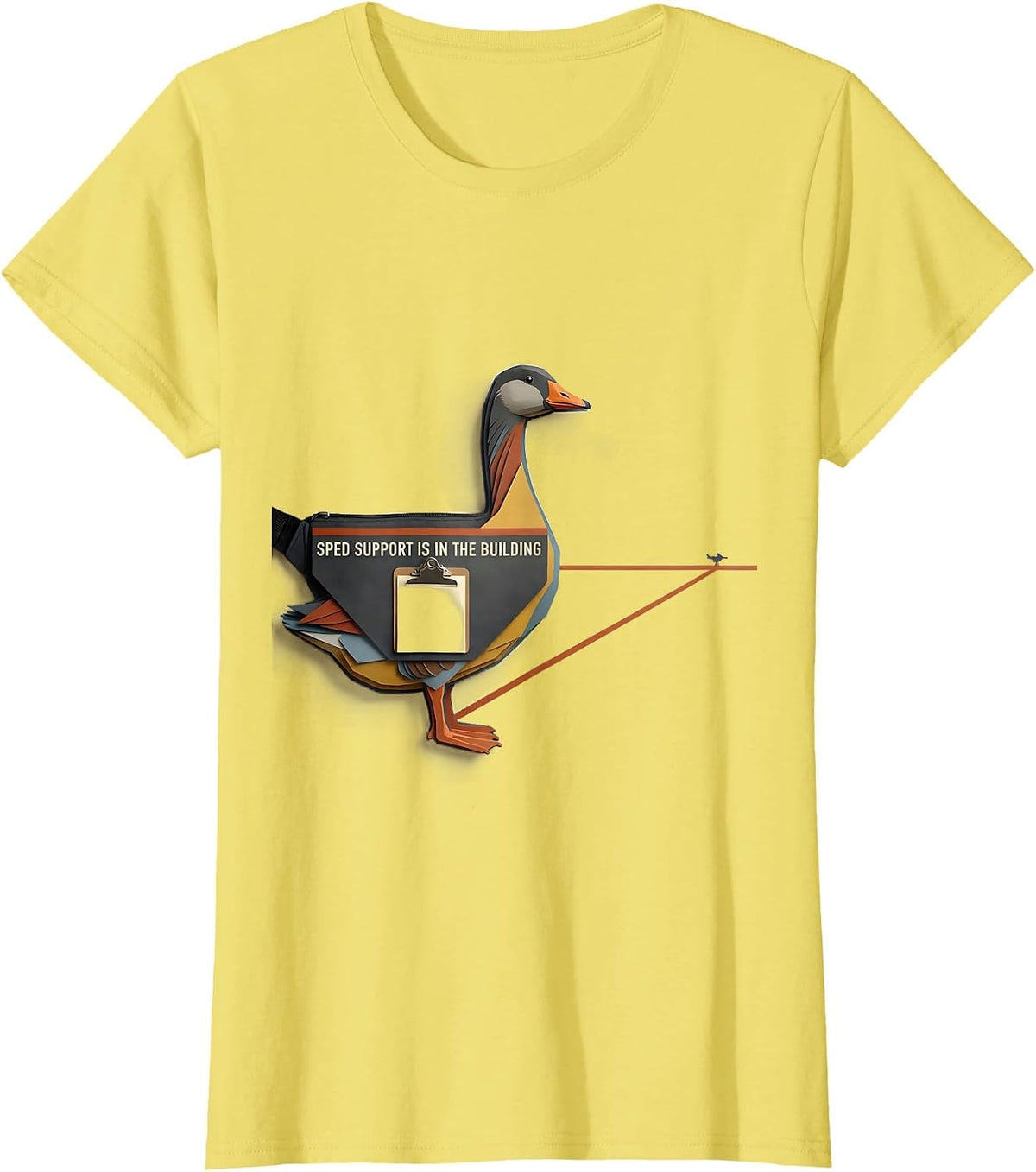 Women's SPED Support Is In The Building Funny Special Education T-Shirt - Lemon Yellow
