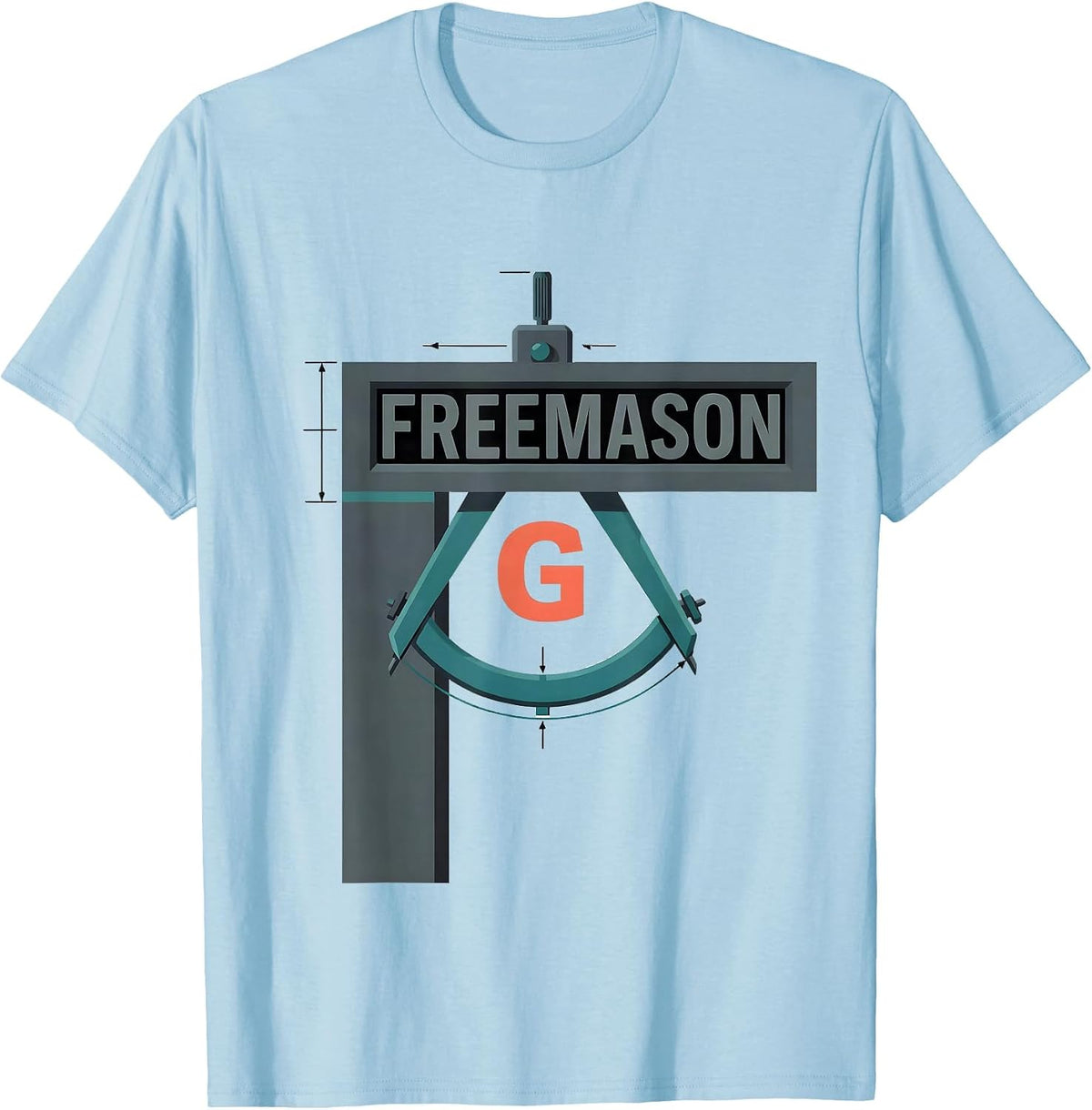 Men's Freemason Square And Compass Fraternal Pride Masonic Gift T-Shirt - Baby Blue