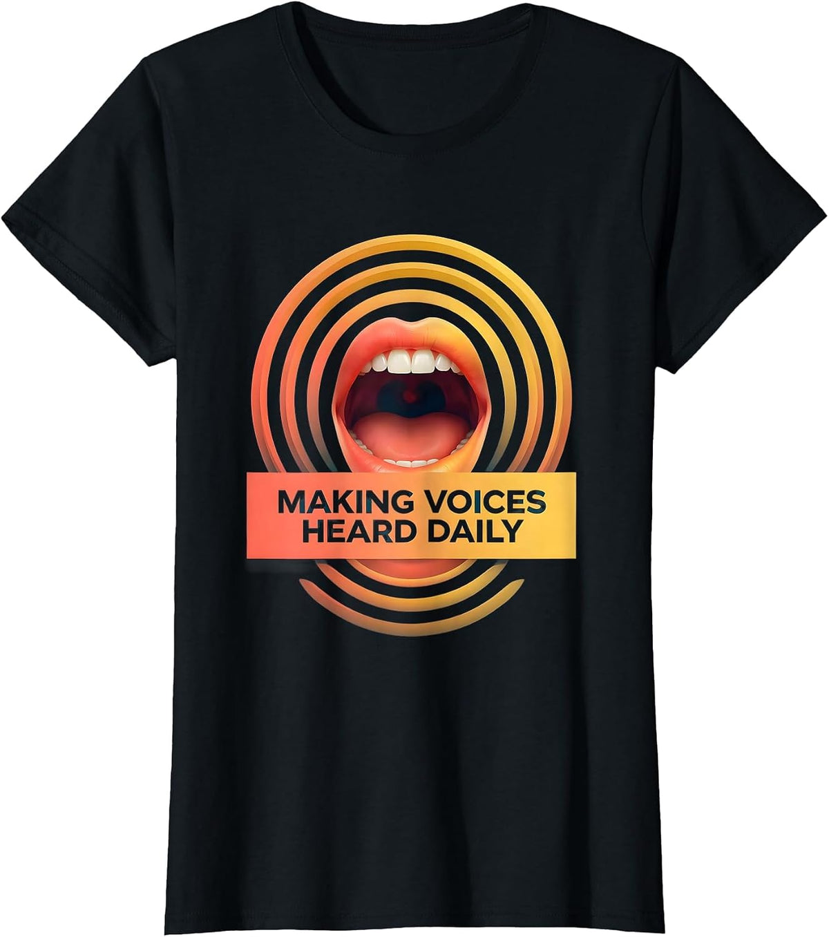 Women's Making Voices Heard Daily Speech Therapy Design T-Shirt - Black