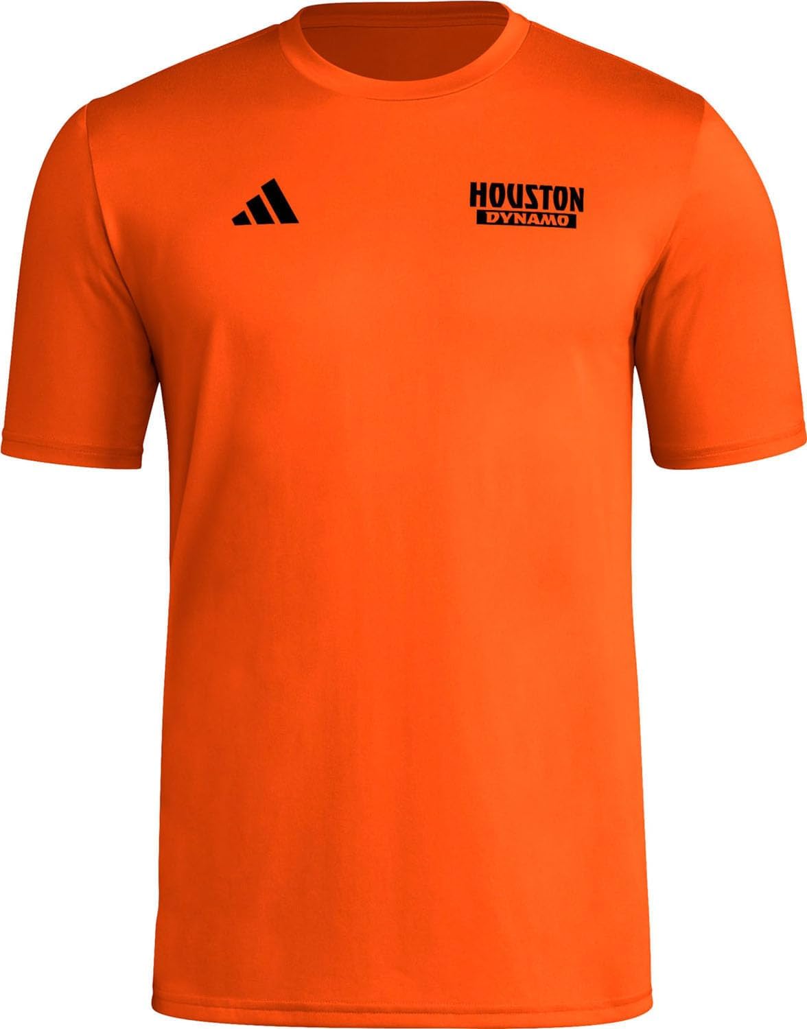 adidas Men's Houston Dynamo Local Warp Pre-Game Short Sleeve T-Shirt - Collegiate Orange\/Houston Dynamo