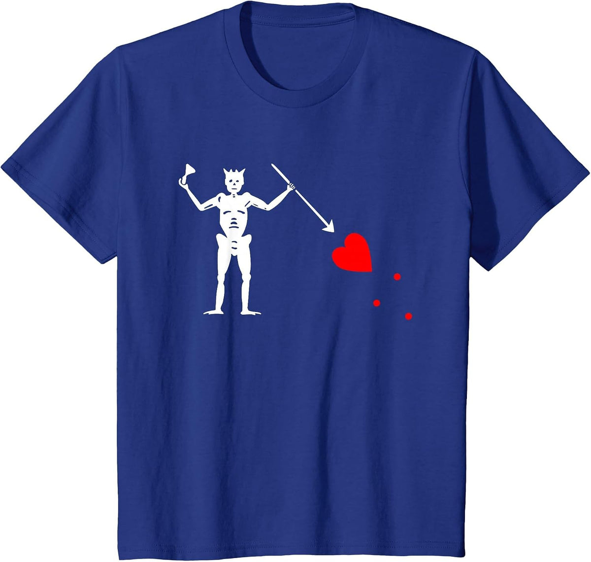 Blackbeard Pirate Flag Jolly Roger Skeleton Halloween T-Shirt - Royal Blue