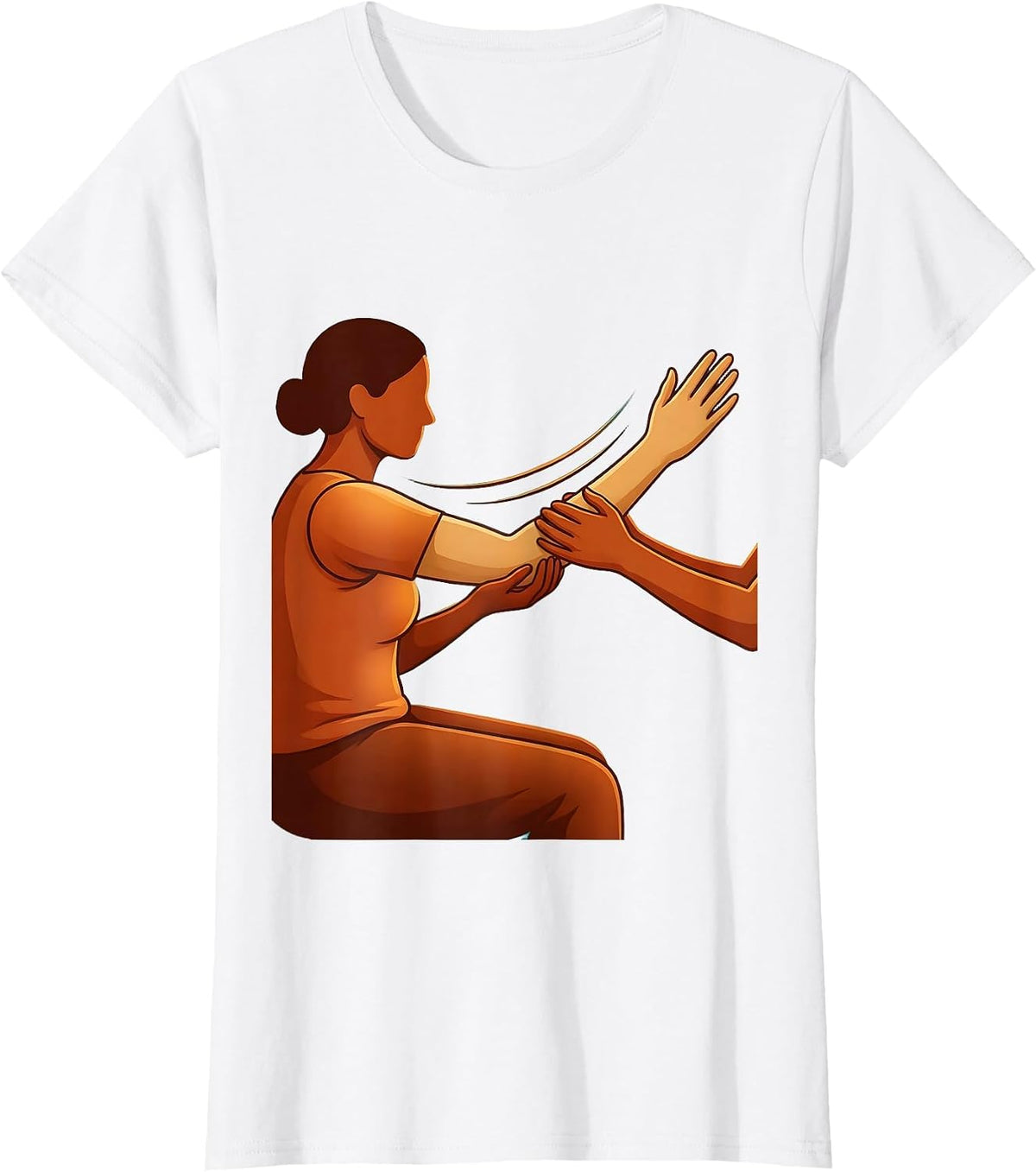 Physical Therapist Patient Arm Stretch Illustration T-Shirt - White