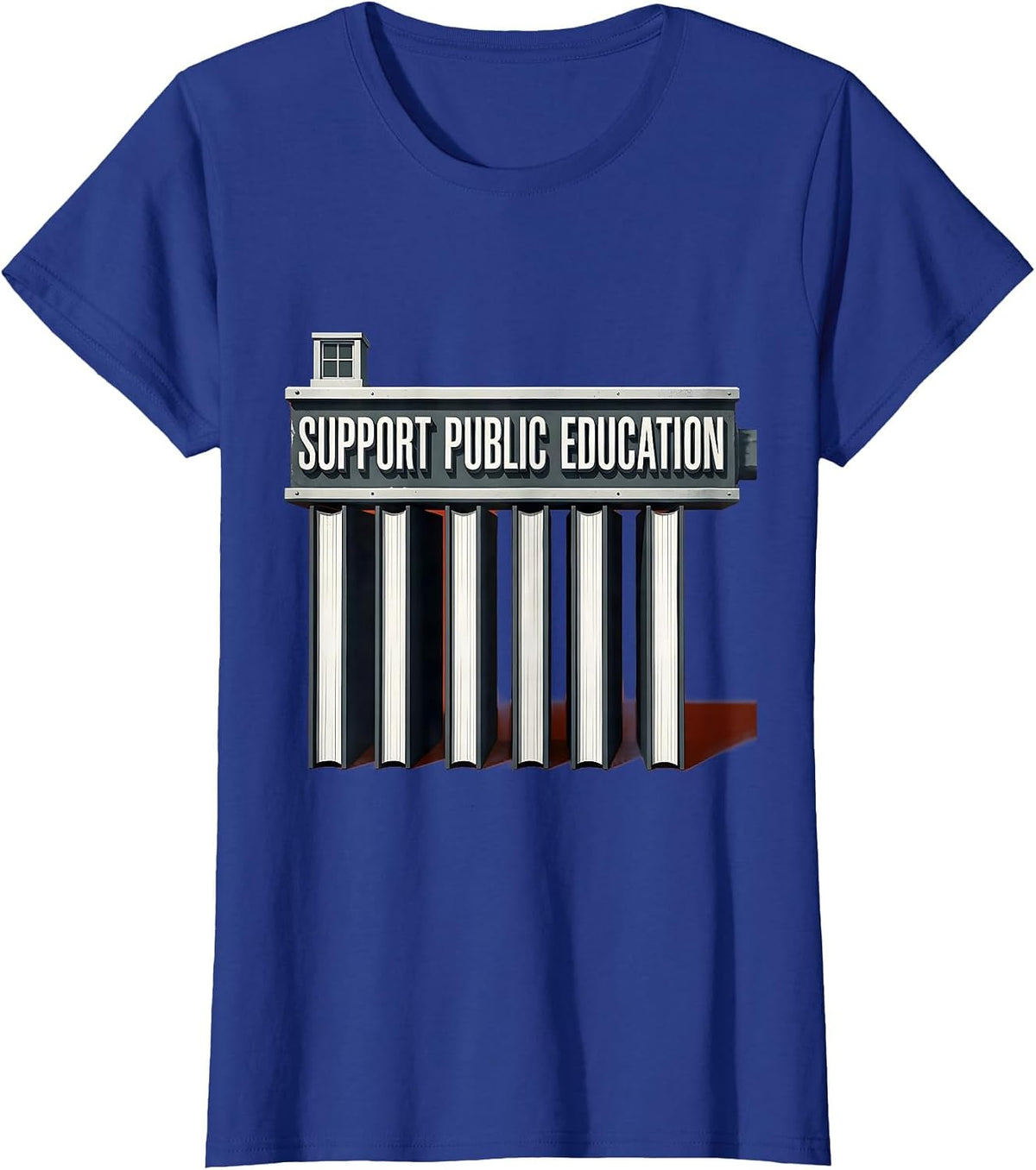 Women's Support Public Education Red For Ed Teacher Protest T-Shirt - Royal Blue