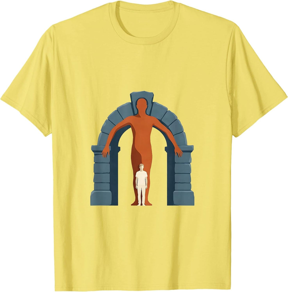 Men's Stone Arch Paraprofessional Support Staff Humor T-Shirt - Lemon Yellow